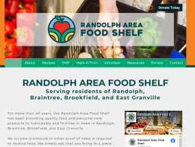 Randolph Area Food Shelf website preview