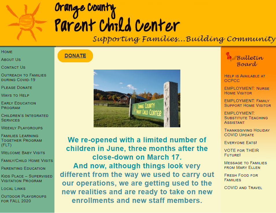 Orange County Parent Child Center Website Preview